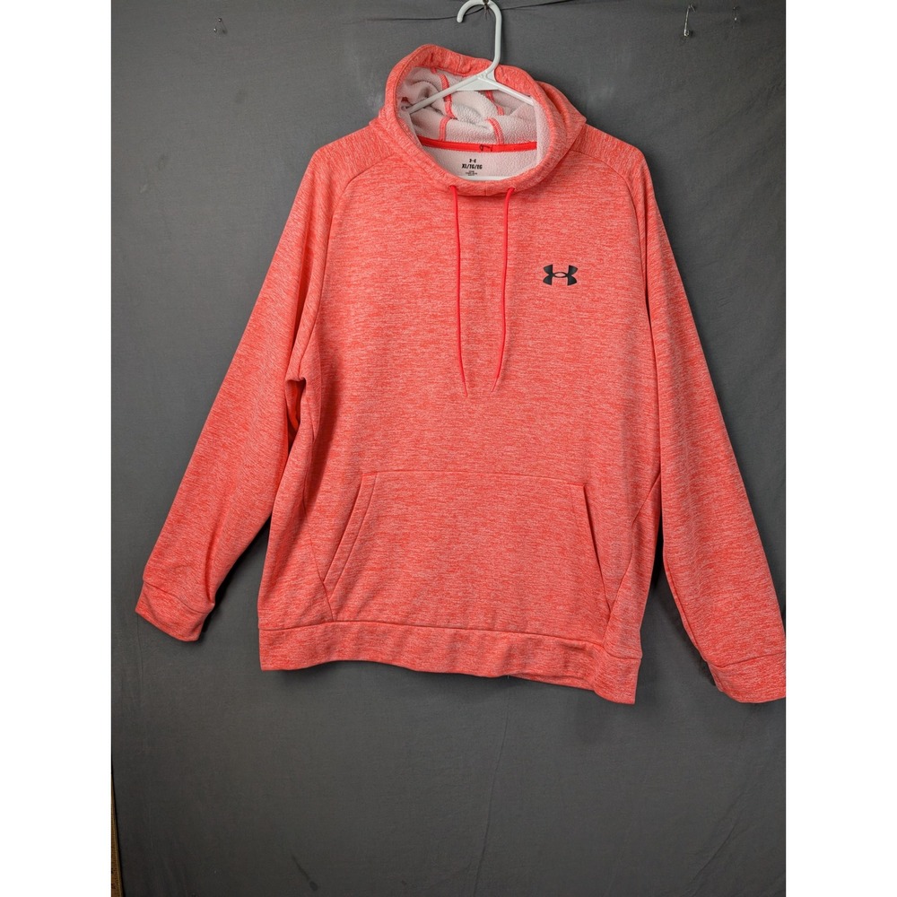 Under Armour Mens Armour Fleece Hoodie Orange Heather XL 1373405